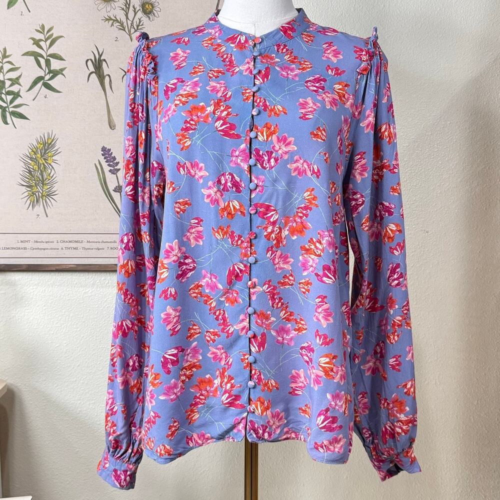 Hofmann Copenhagen Kamille Floral Button Up Top Coastal Grandma Romantic 38 S 6
